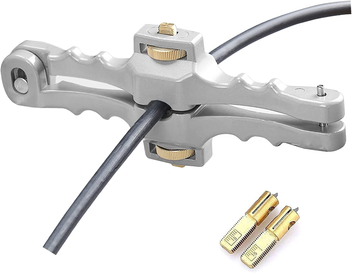 Armored Fiber Optic Cable Stripping Tool Si-01,Longitudinal & Window Cable Peeler, Mid Span Cable Stripper with Adjustable Cutting Depth,2/5" to 1" Diameter (2 Spare Blades)
