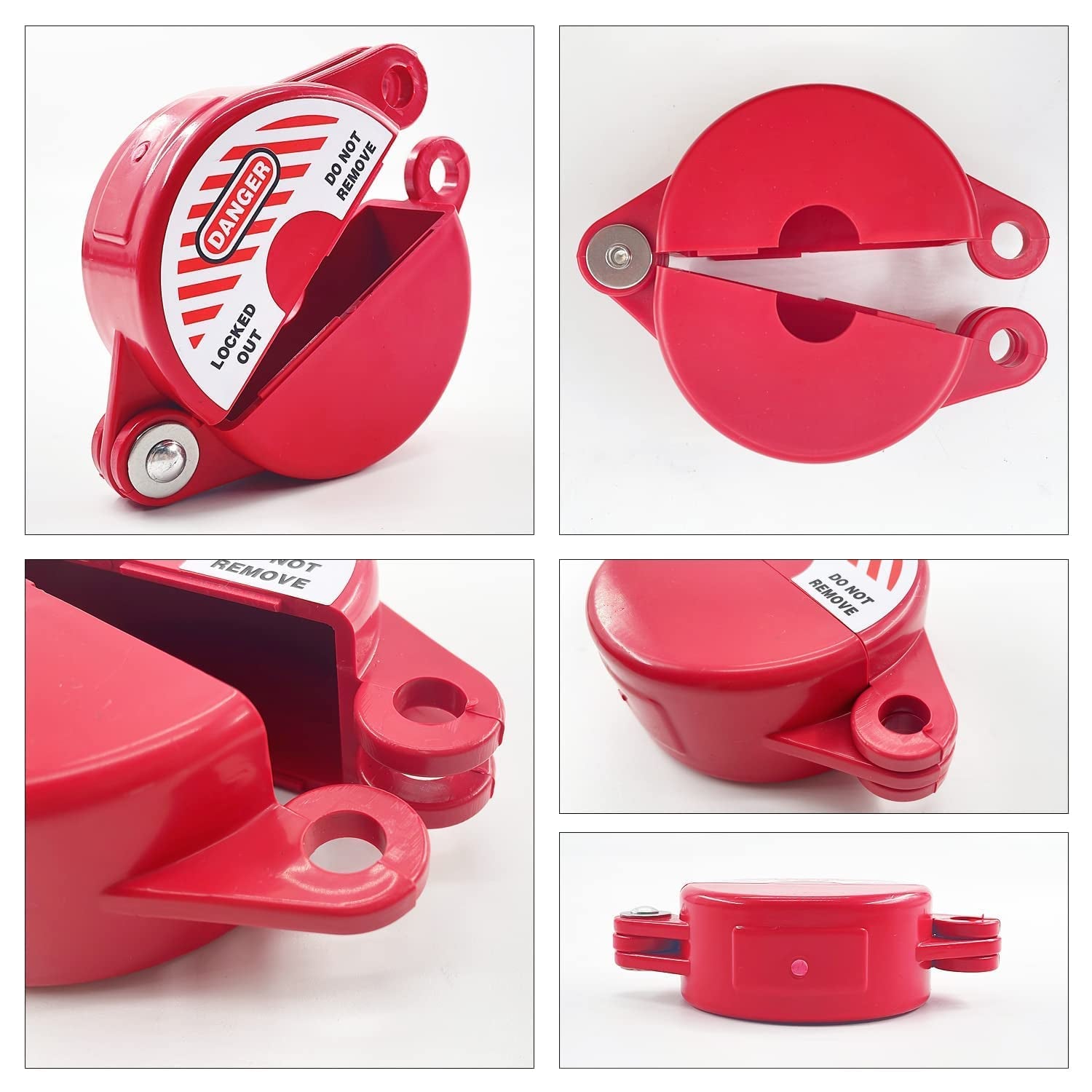 Gate Valve Lockout Device 2Pack Rotating Plastic Outdoor Water Hose Protector Babyproof 1-2.5In Diameter Valve Handles Red Secure for Water Spigot Faucet Knob Oil Natural Gas Propane Tank Lock Outdoor