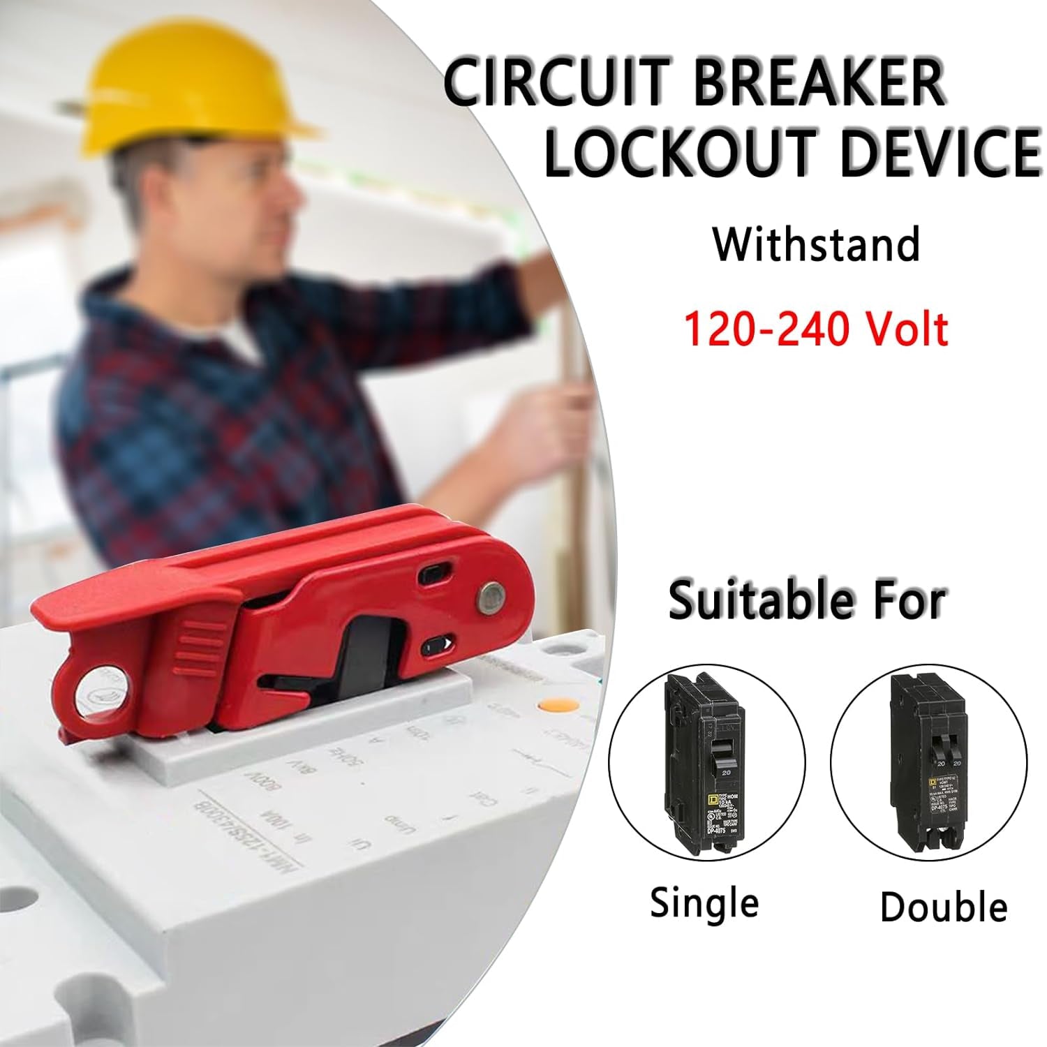PELISPARK Circuit Breaker Lockout,Breaker Box Lock,2.92" L×0.74" W×0.82" H,Withstand 110-220Volt，Lock for Standard Single and Double Toggles,Osha Compliant (2 Sets)