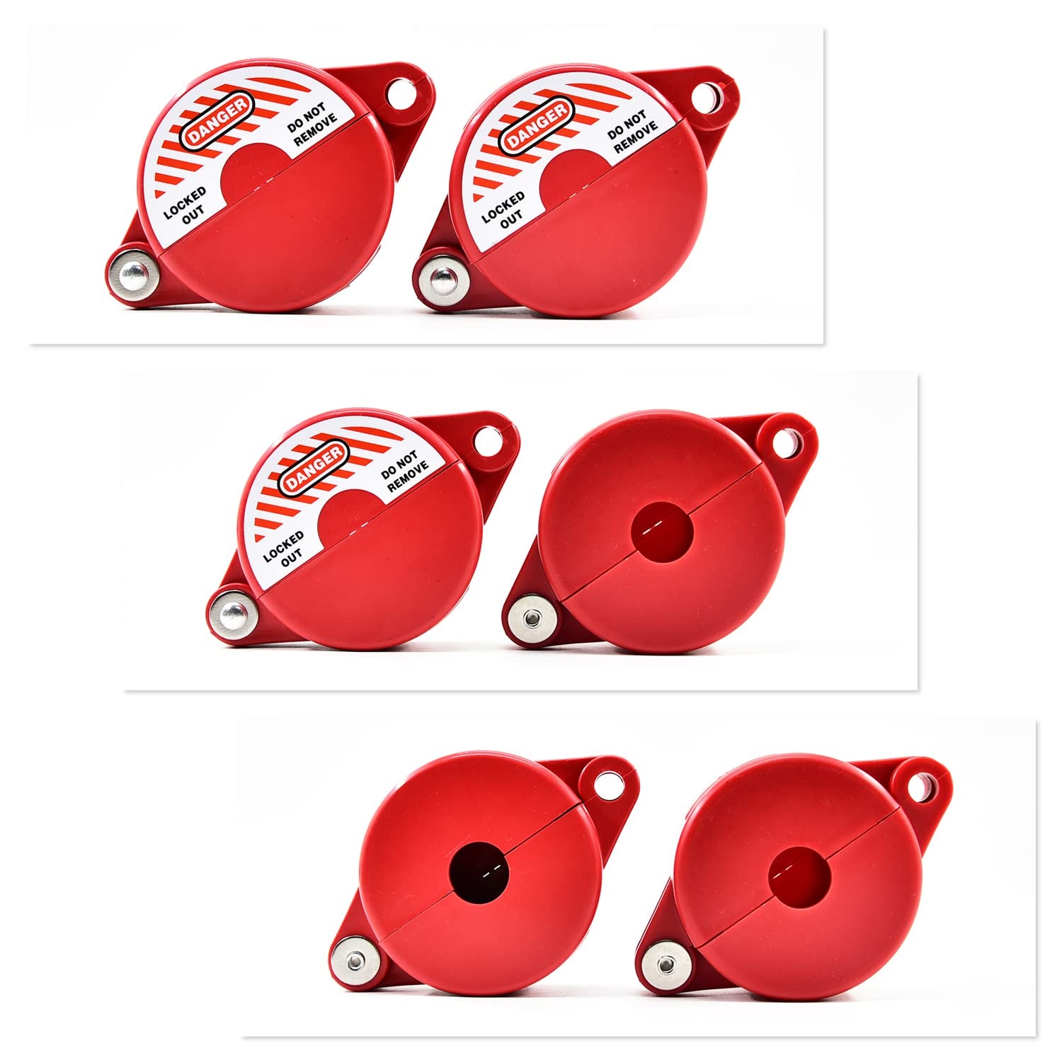 Gate Valve Lockout Device 2Pack Rotating Plastic Outdoor Water Hose Protector Babyproof 1-2.5In Diameter Valve Handles Red Secure for Water Spigot Faucet Knob Oil Natural Gas Propane Tank Lock Outdoor