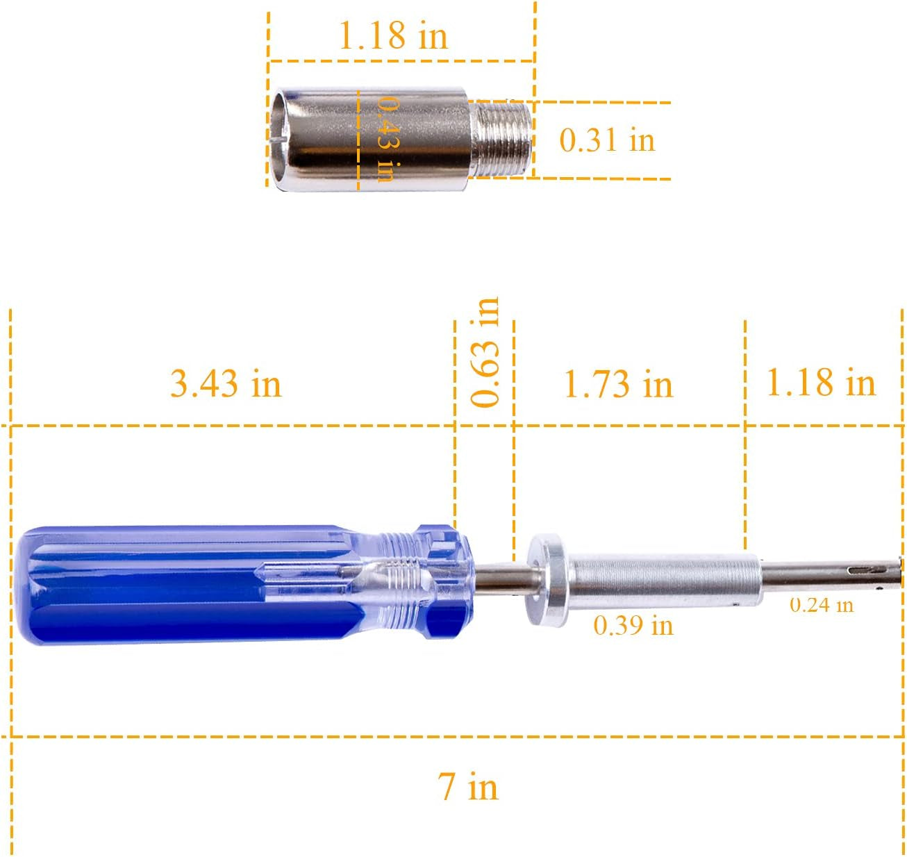 7 Inch Terminator TV Tool LTT-7 GTT-7 CATV Cable Locking Terminator Tool - Coax/Coaxial Cable Terminator Tool Bump Key for TV Boxes Cable Blue