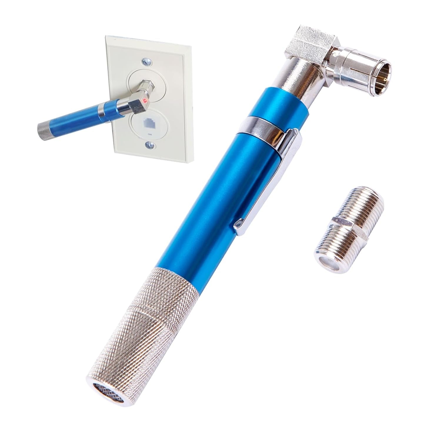 Coaxial Pocket Toner Pocket Continuity Tester(Tracer) and Toner with Light&Buzzer Voltage Toner and Barrel Connector Bundle for Testing Coax Cable, RG6, RG59, CATV Wire Tracer