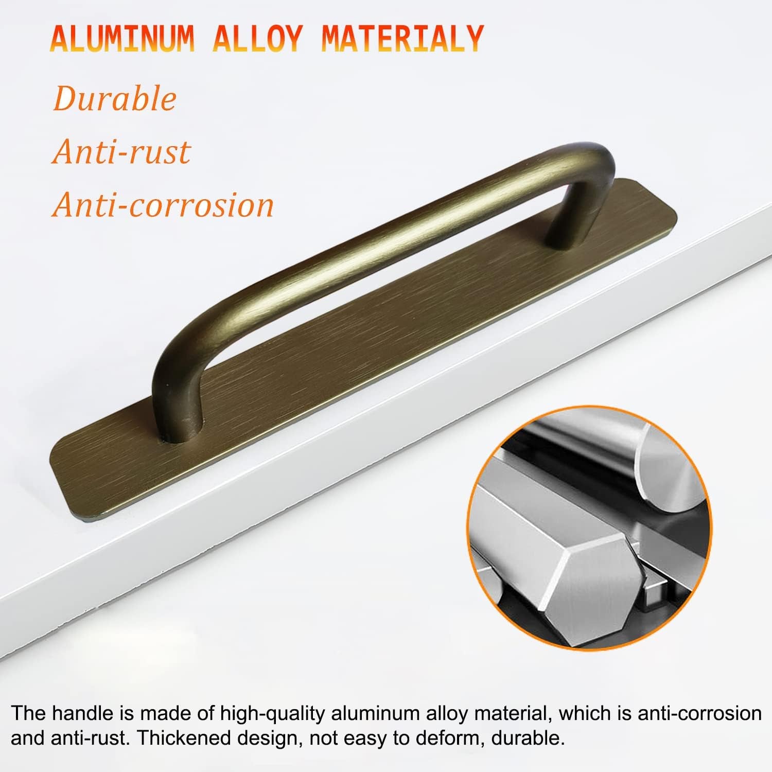 Self-Stick Instant Cabinet Drawer Handles Pulls - 2Pcs Aluminum Alloy Drawer Push Pull Handles Helper with Adhesive Door Handle for Kitchen Cabinet Drawer Window Sliding Closet (5.83", Brushed Bronze)