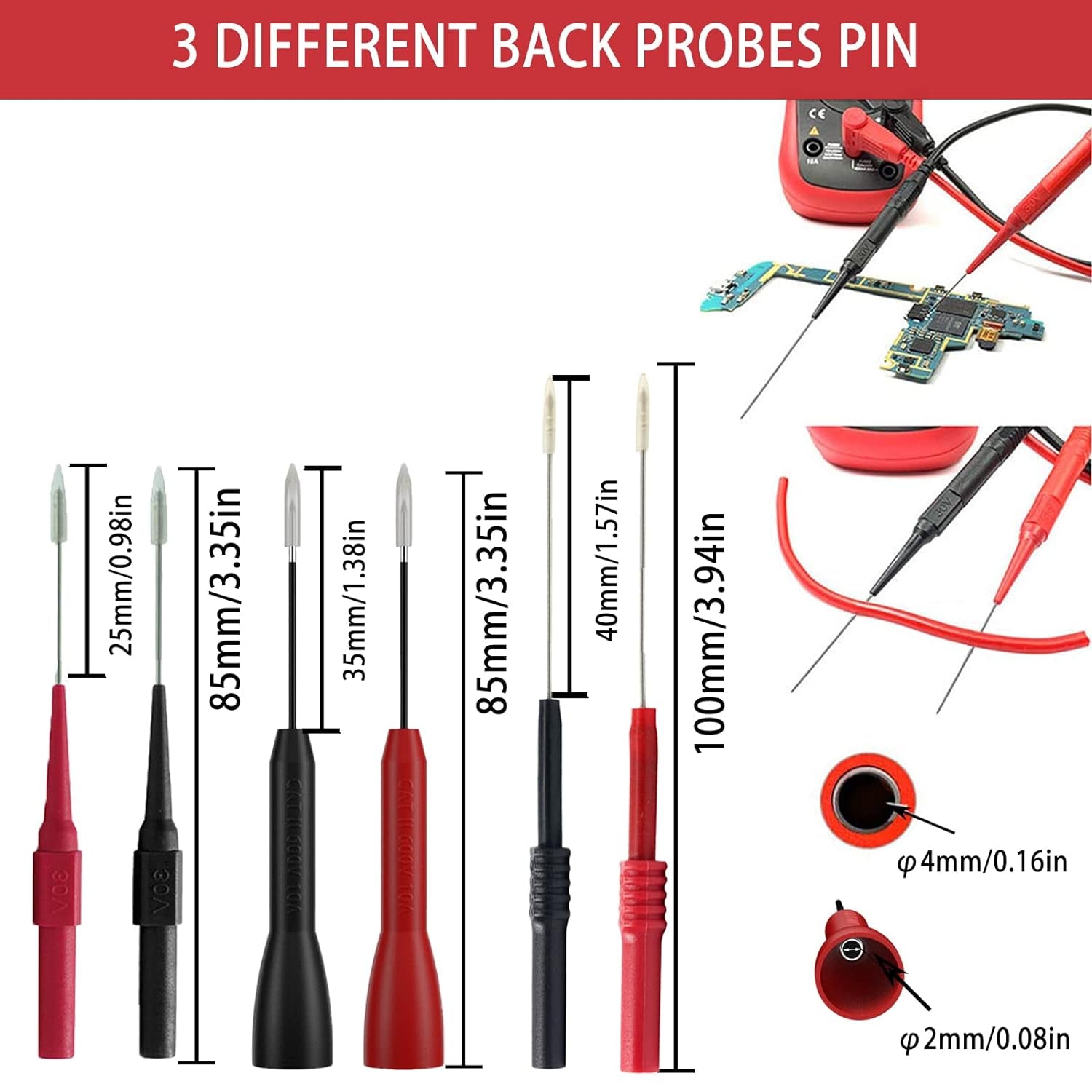 24 Pcs Multimeter Test Leads Set with Alligator Clips, Insulation Piercing Test Clip and Test Probes 1000V 10A CAT III for Fluke, KAIWEETS, INNOVA Multimeter, Voltmeter, Clamp Meter