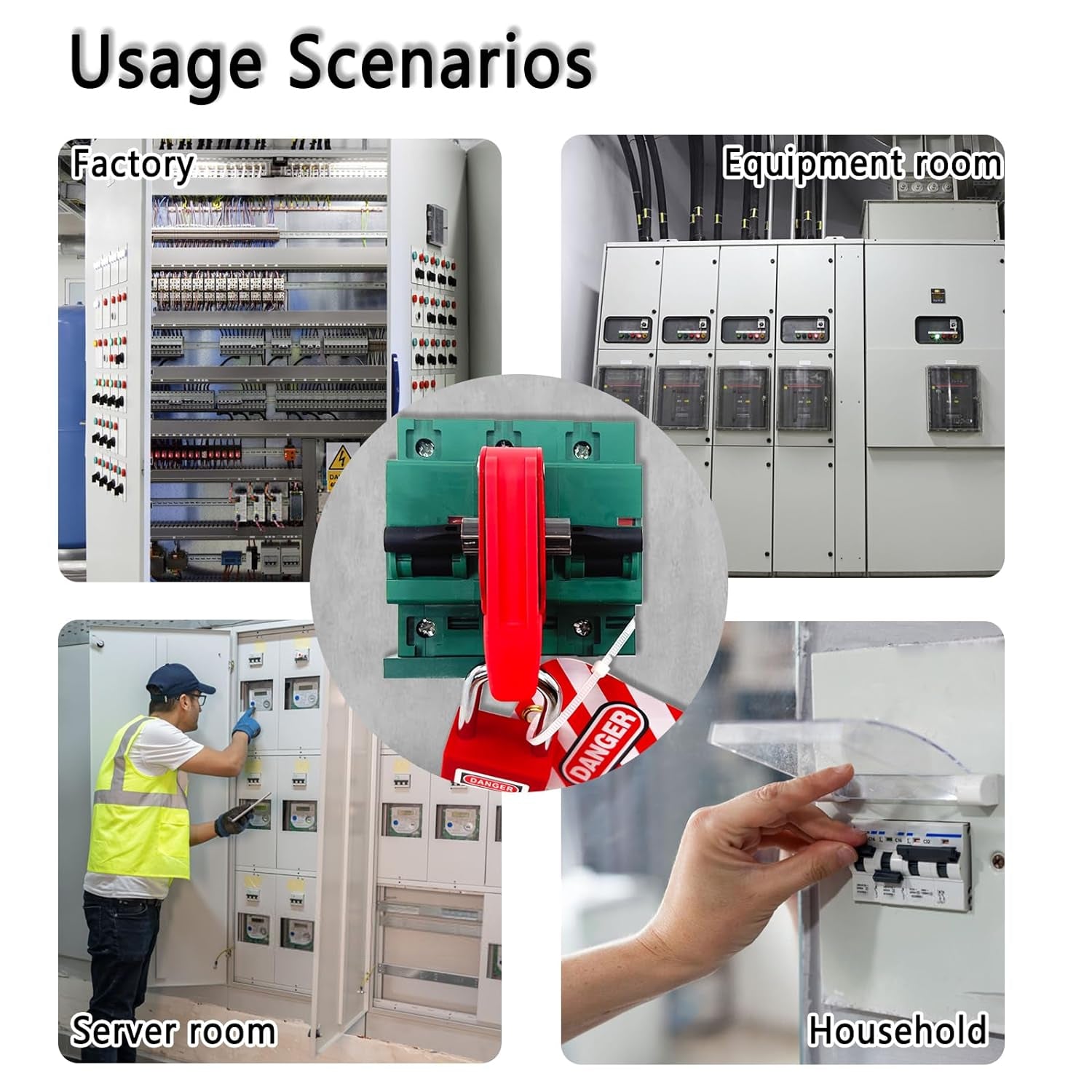 PELISPARK Circuit Breaker Lockout,Breaker Box Lock,2.92" L×0.74" W×0.82" H,Withstand 110-220Volt，Lock for Standard Single and Double Toggles,Osha Compliant (2 Sets)