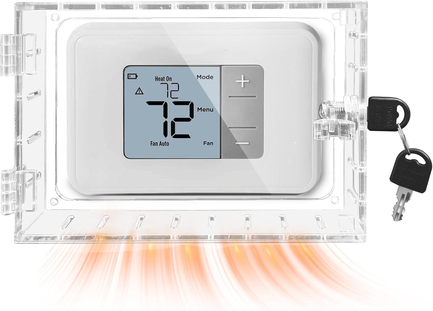 Universal A/C Thermostat Lock Box with Key for Goole Nest and Honeywell Home Thermostats, Clear Thermostat Guard, Wall Thermostat Cover for 6.5 "H X 4.72 "W X 1.65 "D or Smaller