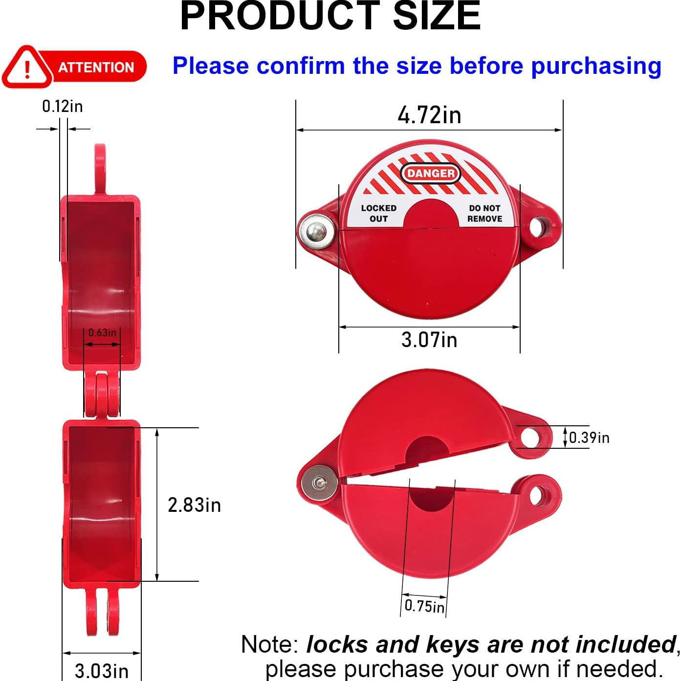 Outdoor Faucet Lock with Safety Padlock - Water Spigot Lock, Hose Bib Lock for 1 to 2-1/2 in Dia Valve Handles, outside Faucet Child Lock, Prevent Water Theft, Unauthorized Water Use