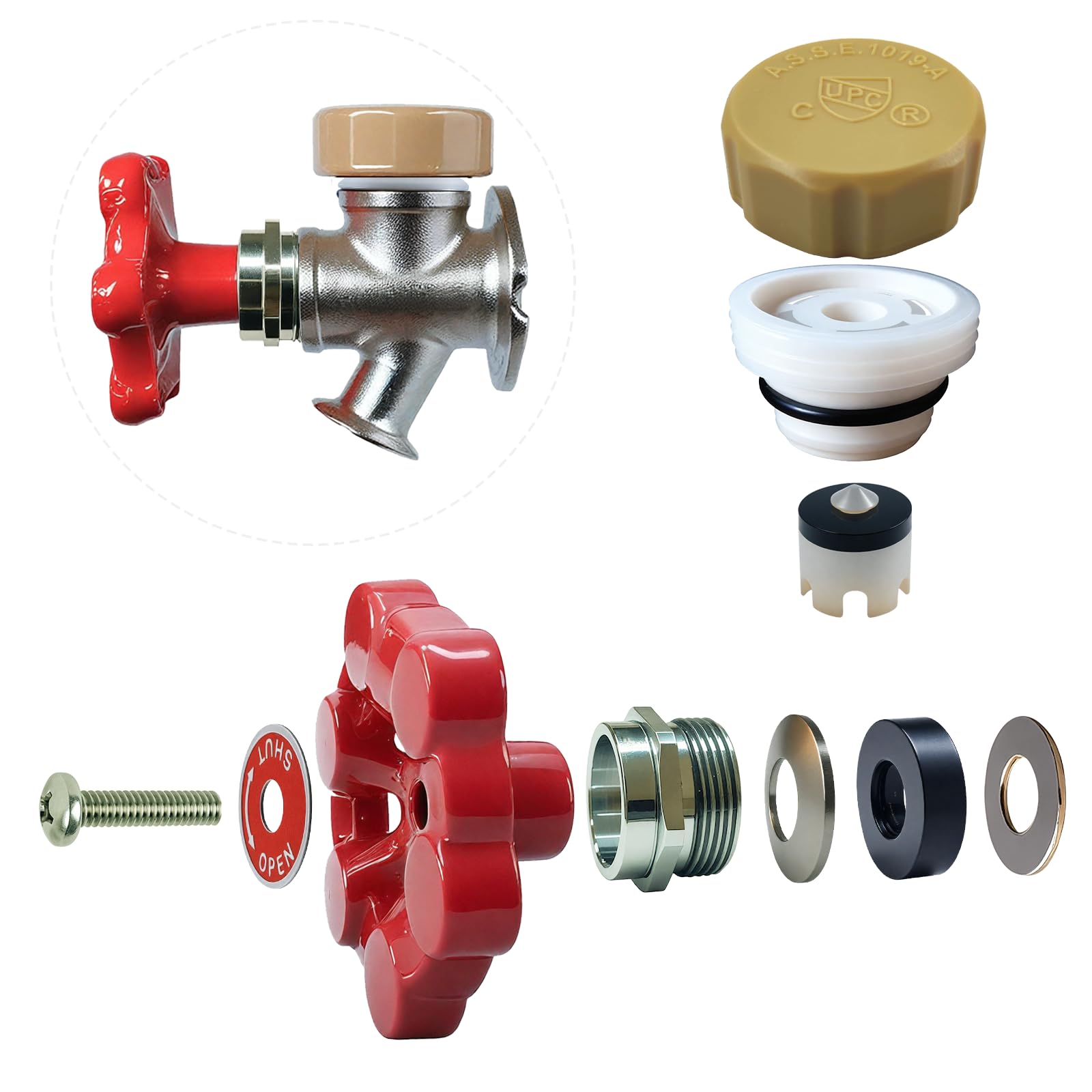 12inch Anti-Siphon Frost Free Sillcock, No Lead Brass Frost Proof Outdoor Faucet Bib with Backflow Preventer, 1/2" Push-to-Fit Connector X 3/4 Inch Hose Bibb Frost Free Spigot