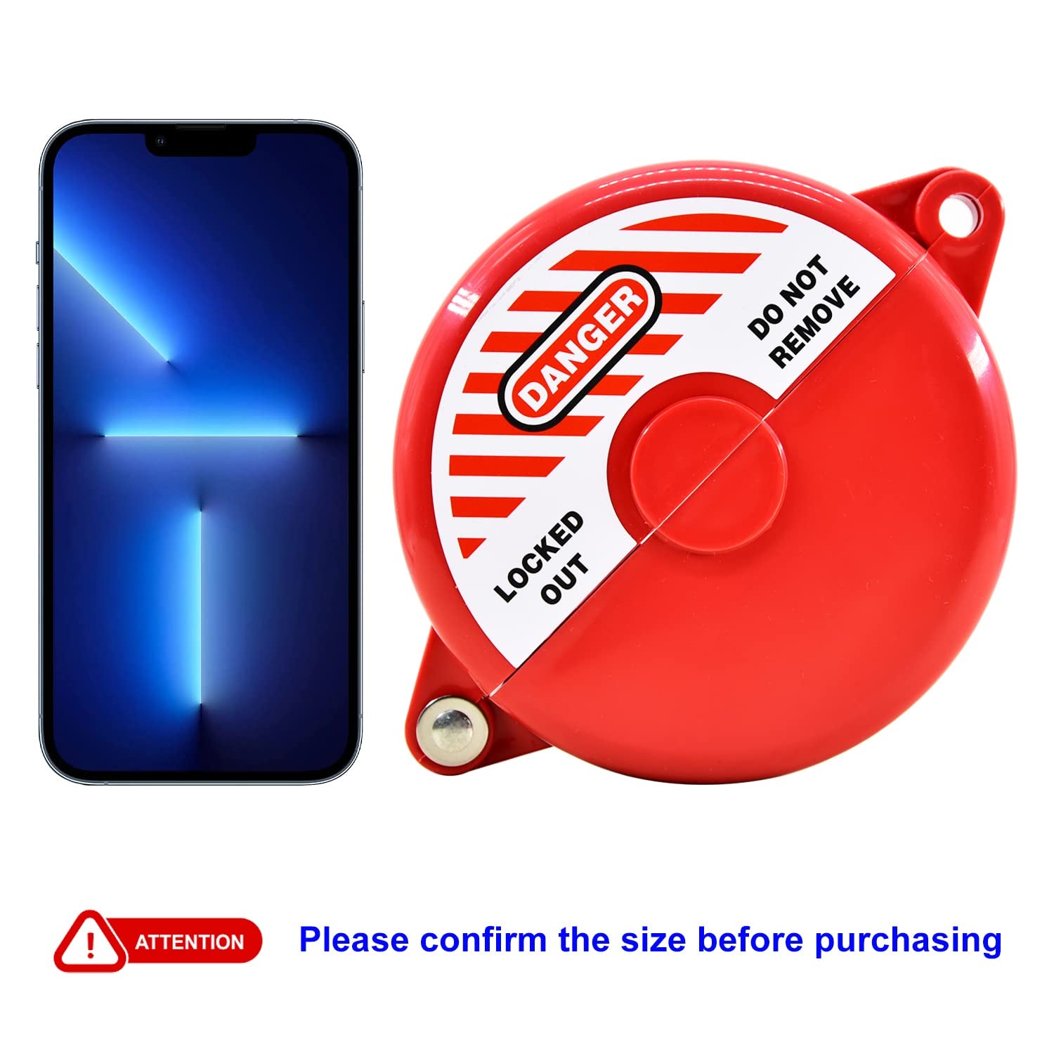 Gate Valve Lockout Device Rotating Plastic Outdoor Water Hose Protector Babyproof 2.5-5In Diameter Valve Handles Red Secure for Water Spigot Faucet Knob Oil Natural Gas Propane Tank Lock Outdoor