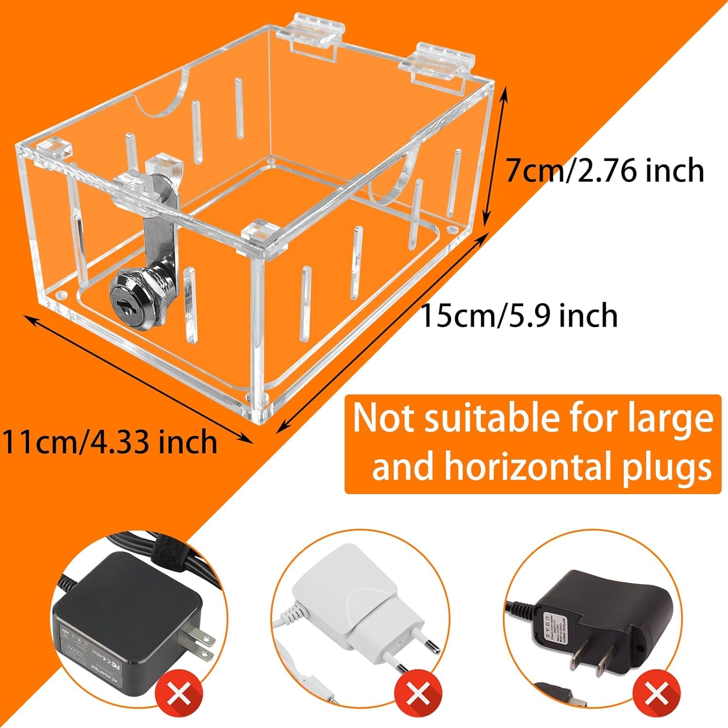 Baby Safety Outlet Cover Box,Outlet Covers,Plug Covers for Electrical Outlets,Socket Covers for Outlets Fit 4.95" H X 3.35" W X 2.56" D or Smaller,Provide Extra Space inside for Plugs,Adapters