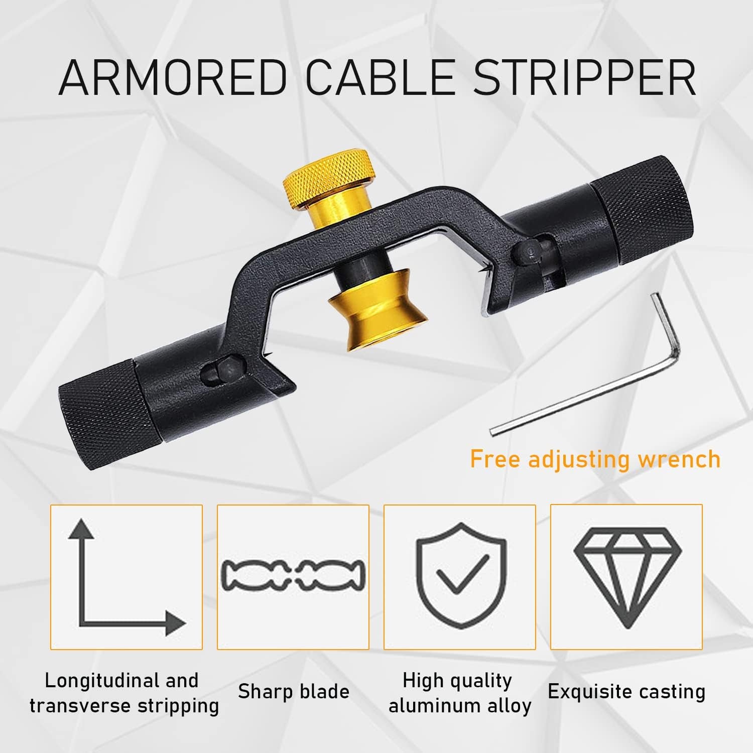 Armored Cable Stripper Tools 8-28.6Mm Double Head Armored Fiber Cable Stripping/Fiber Optic Tools/Wire Insulation Knife Coax Mid Span round Cable Jacket Stripper Radial Slitting Ring Tools