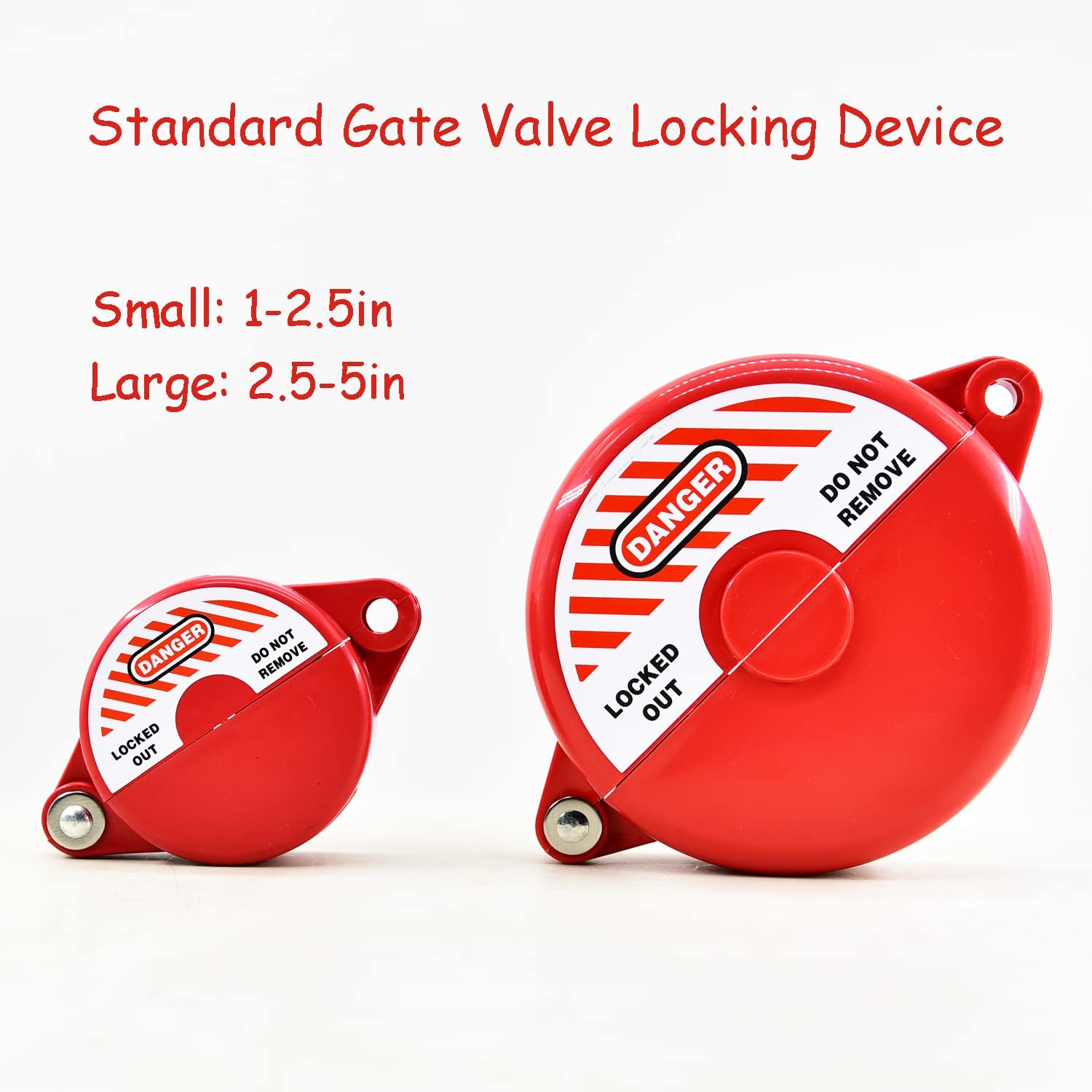 Gate Valve Lockout Device Rotating Plastic Outdoor Water Hose Protector Babyproof 2.5-5In Diameter Valve Handles Red Secure for Water Spigot Faucet Knob Oil Natural Gas Propane Tank Lock Outdoor