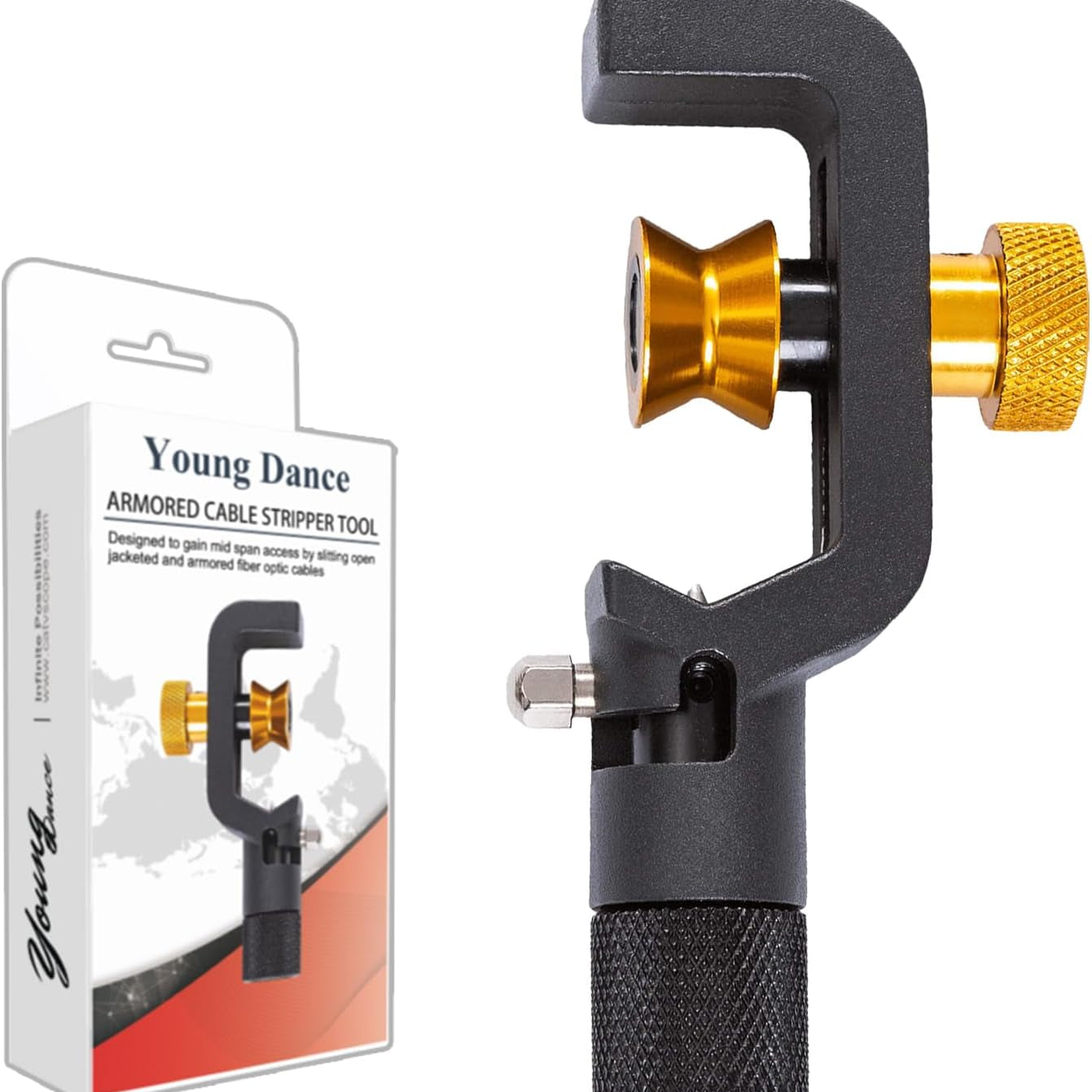 FTTH Armored Cable Stripper Tools 8-28Mm Wire Stripper Armored Cable Slitter 0.31-1.1In Cable Jacket Stripper round Fiber Optic Cable Stripper Coax Mid Span Radial Cutter Ring Tool