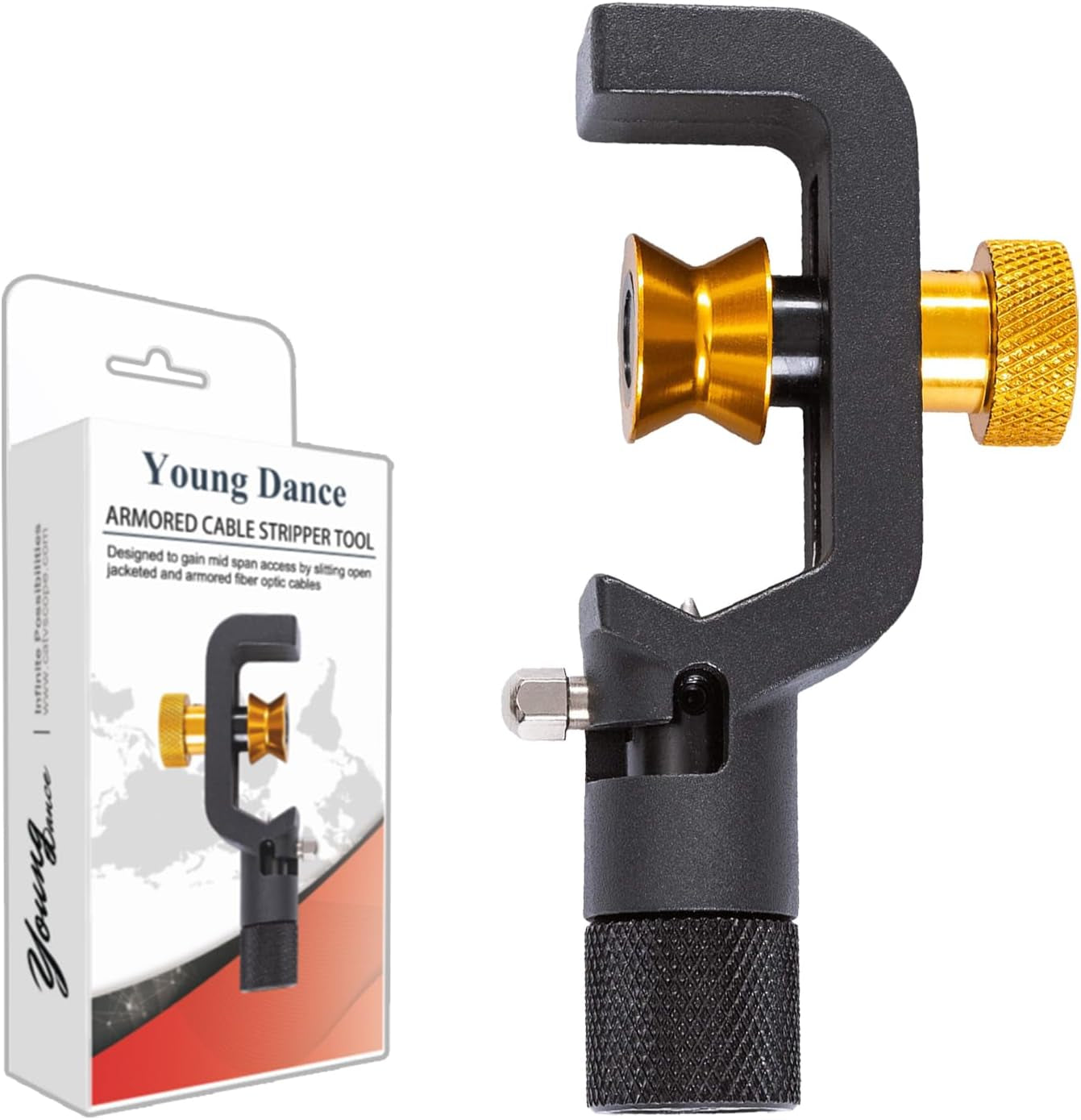 FTTH Armored Cable Stripper Tools 8-28Mm Wire Stripper Armored Cable Slitter 0.31-1.1In Cable Jacket Stripper round Fiber Optic Cable Stripper Coax Mid Span Radial Cutter Ring Tool