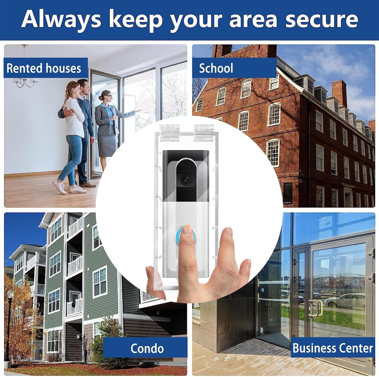 Anti-Theft Video Doorbell Mount Compatible with Most Video Doorbell, Acrylic,Highly Transparent Doorbell Lock Box Kit for Houses, Apartments, Businesses,Fit Doorbell 2.48”X5.62”X1.49”Or Small
