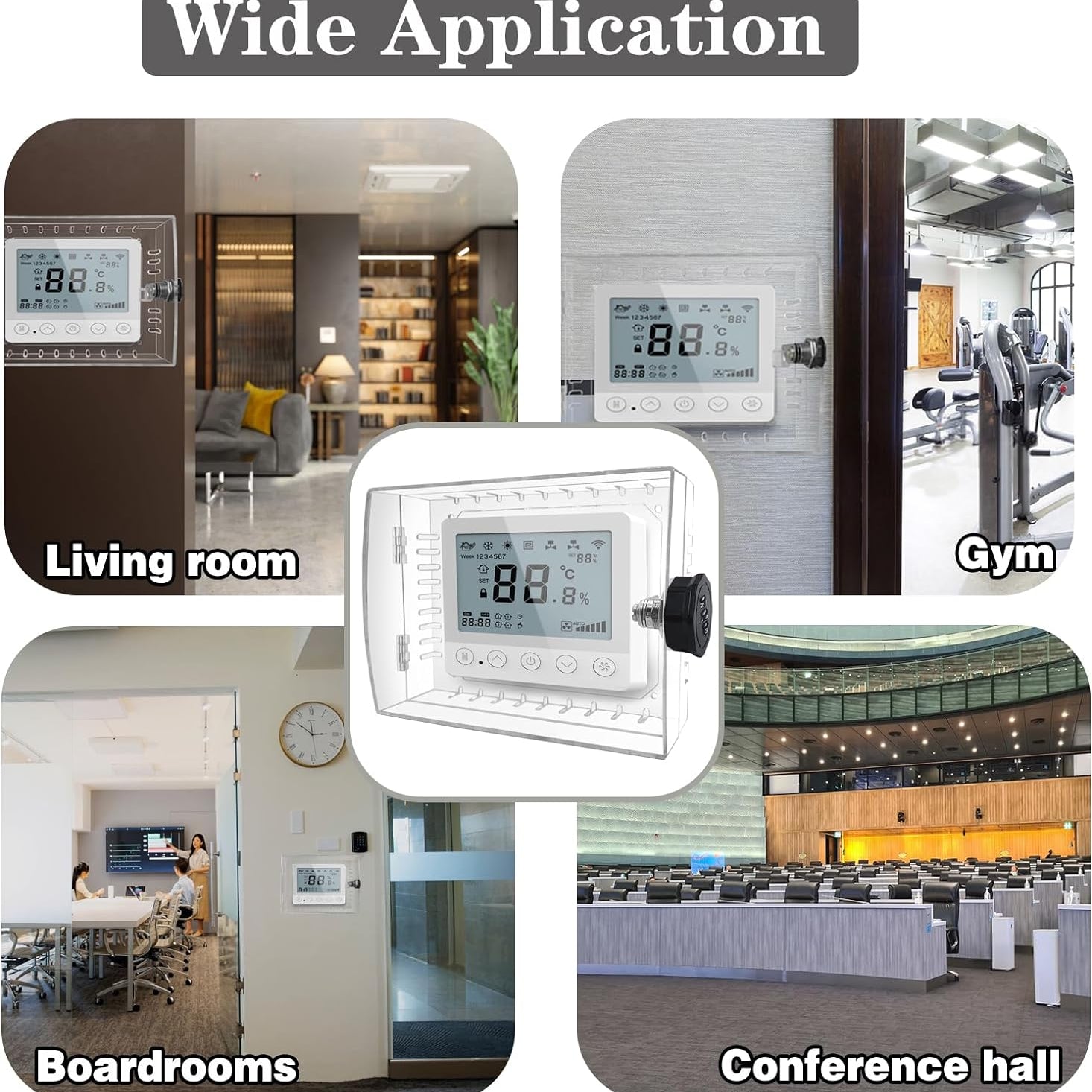 Thermostat Lock Box,Thermostat Cover with Lock,Pc Wall Thermostat Lockbox,Fits Thermostats 5" H X 6" W or Smaller,Mainly for Home Thermostat
