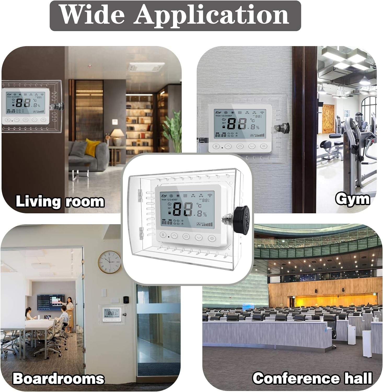 Thermostat Lock Box,Thermostat Cover with Lock,Pc Wall Thermostat Lockbox,Fits Thermostats 5" H X 6" W or Smaller,Mainly for Home Thermostat