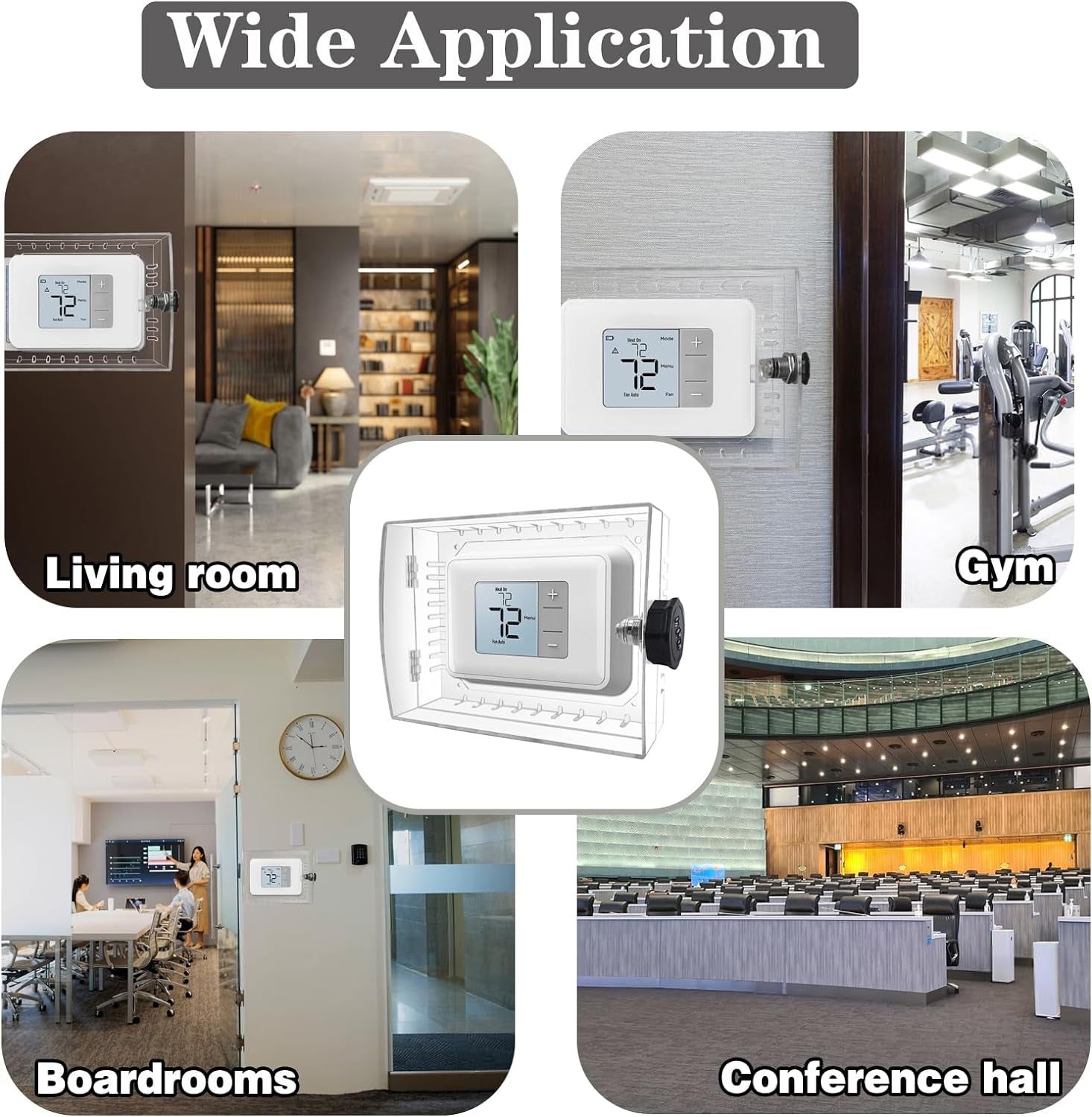 Large Thermostat Lock Box with Combination Lock, Clear Thermostat Cover Guard on Wall, AC Lock Box Cover Fits Thermostats 4.72"H X 6" W or Smaller (1Pack)