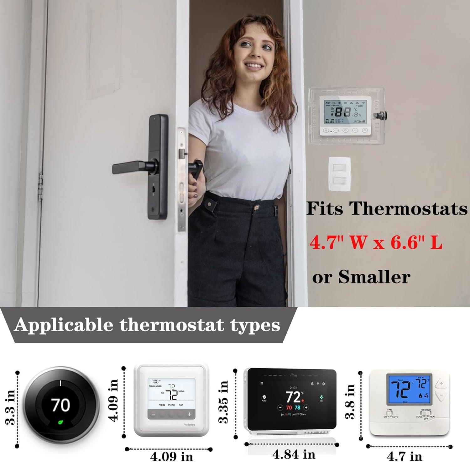 Thermostat Lock Box,Thermostat Cover with Lock,Pc Wall Thermostat Lockbox,Fits Thermostats 5" H X 6" W or Smaller,Mainly for Home Thermostat