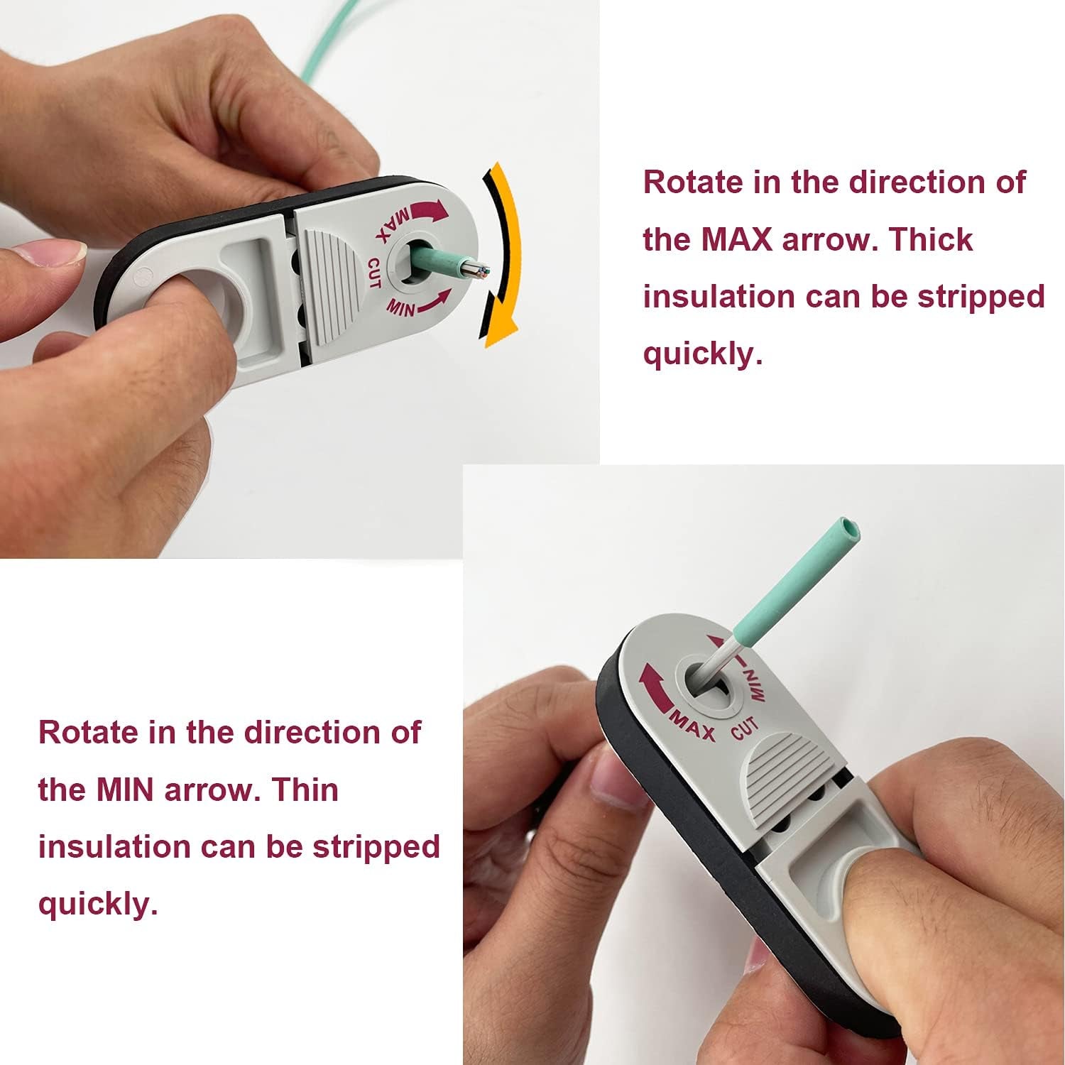 Universal Network Wire Stripping Tool for Cat5E, Cat 6, Cat 6A, Cat7, Cat 8 - Professional Coaxial Cable Stripper, and Cutters - Utp, Stp, Sftp Pocket Cable Stripper Tool（White）
