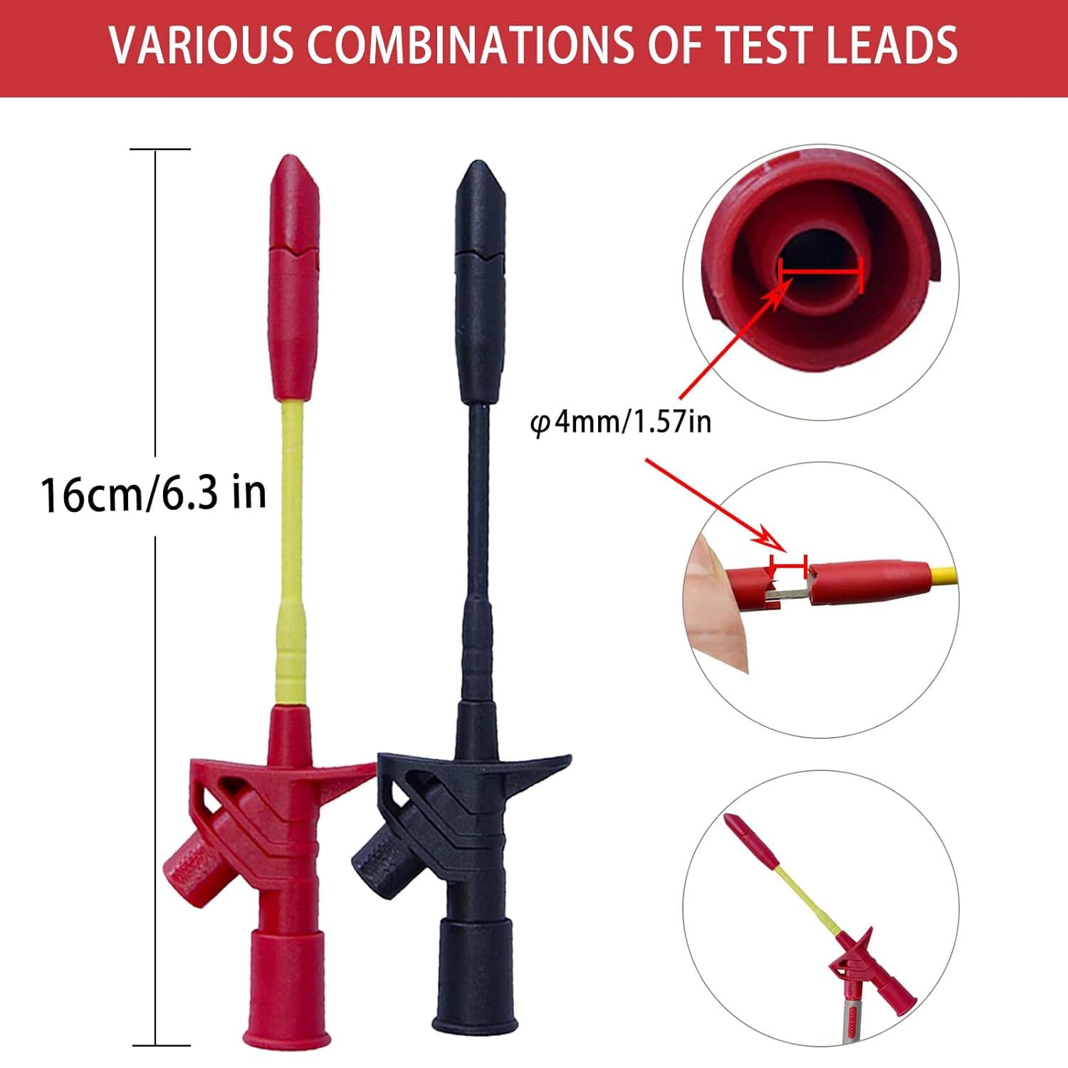 24 Pcs Multimeter Test Leads Set with Alligator Clips, Insulation Piercing Test Clip and Test Probes 1000V 10A CAT III for Fluke, KAIWEETS, INNOVA Multimeter, Voltmeter, Clamp Meter