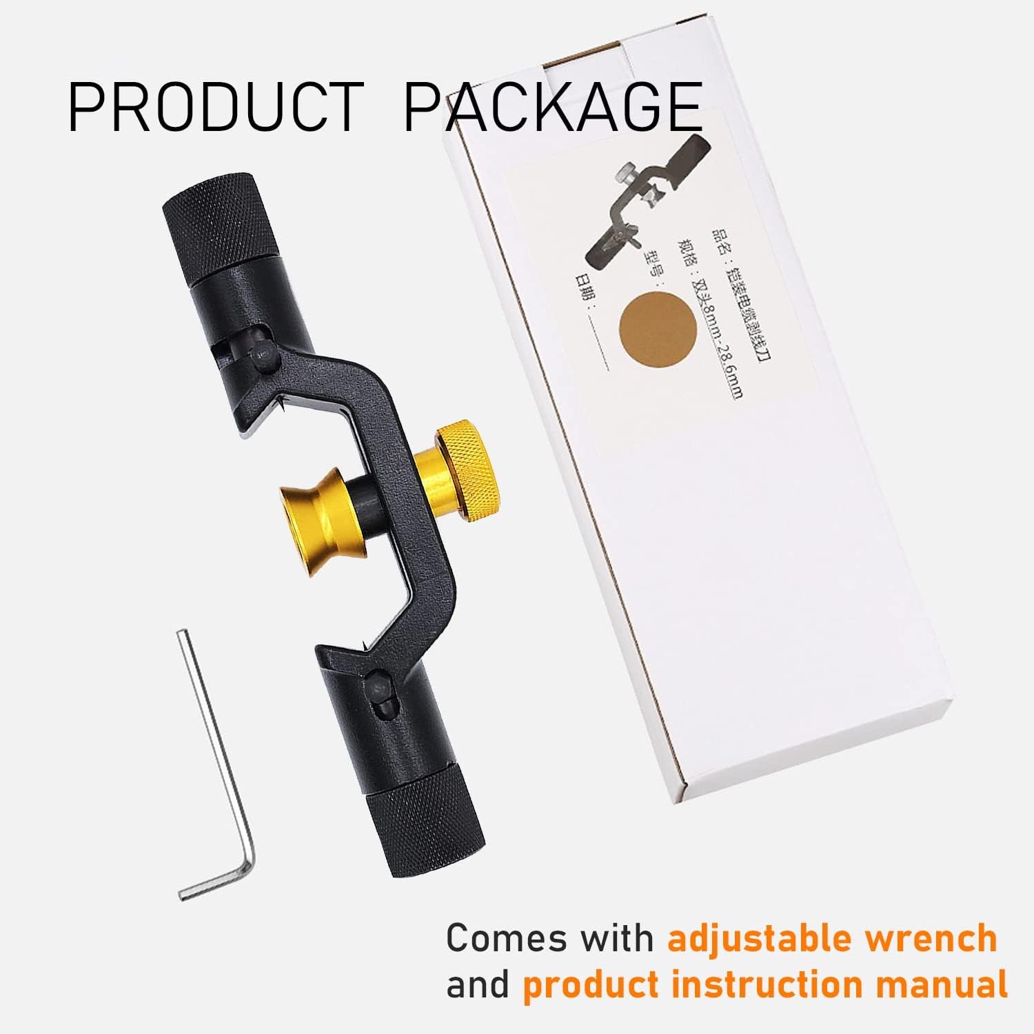 Armored Cable Stripper Tools 8-28.6Mm Double Head Armored Fiber Cable Stripping/Fiber Optic Tools/Wire Insulation Knife Coax Mid Span round Cable Jacket Stripper Radial Slitting Ring Tools