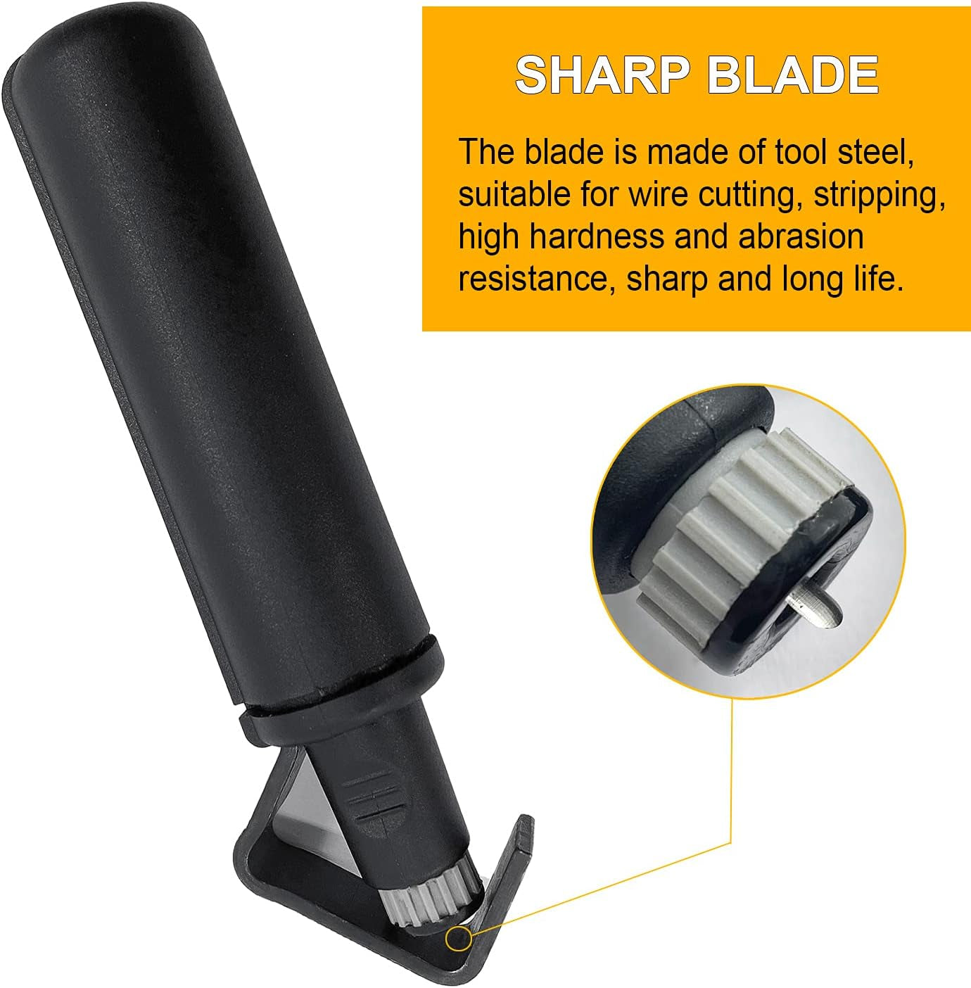 Round Cable Stripper Tool - with Adjustable Cutting Depth Cable Jacket Slitter -For Fast and Precise Removal of Cable Jackets - 3/16" to 1 1/8" Diameter