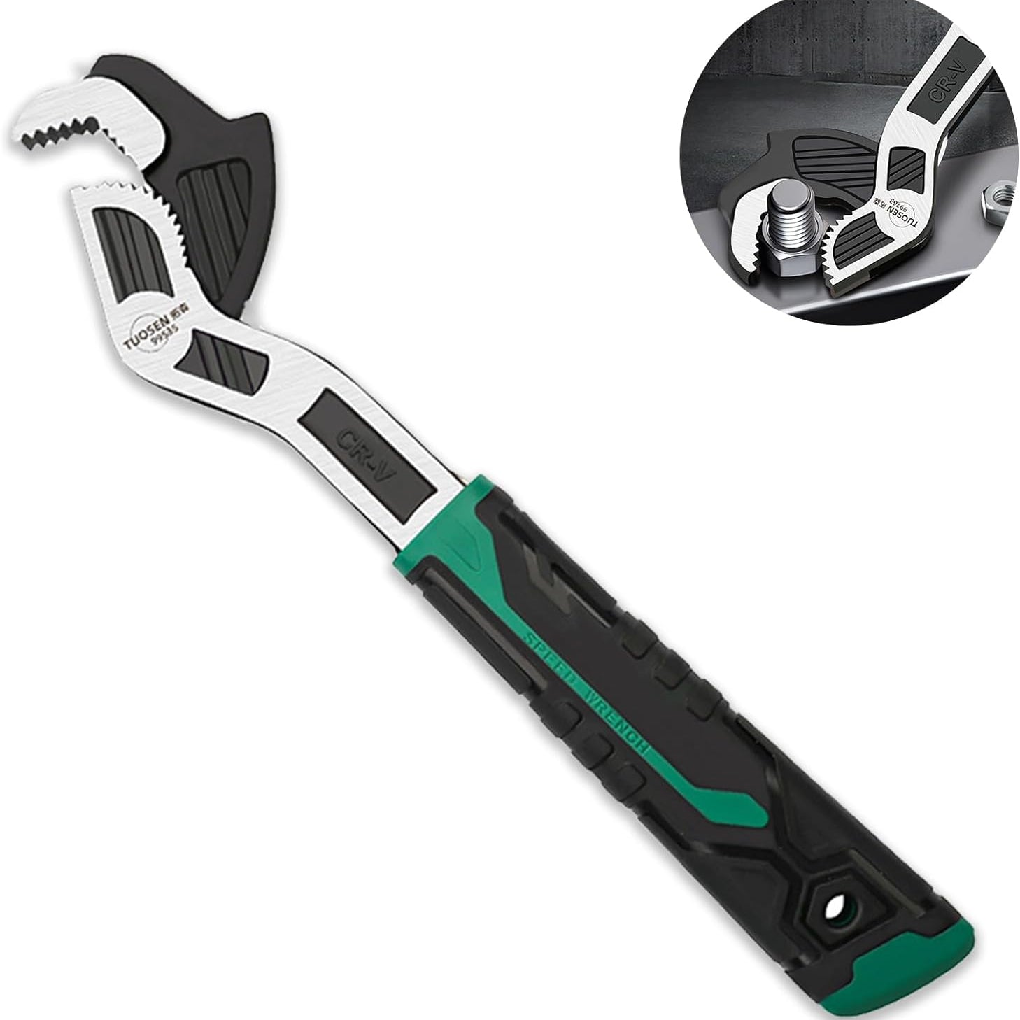 10 Inch Adjustable Wrench,Auto Size Adjusting Wrench,0.6"-1.38"(15-35Mm)Self-Adjusting Quick Wrench,Multi-Size Spring Adjustable Wrench,Auto Size Rapid Wrench for Car,Bicycle,Plumbing Repairs