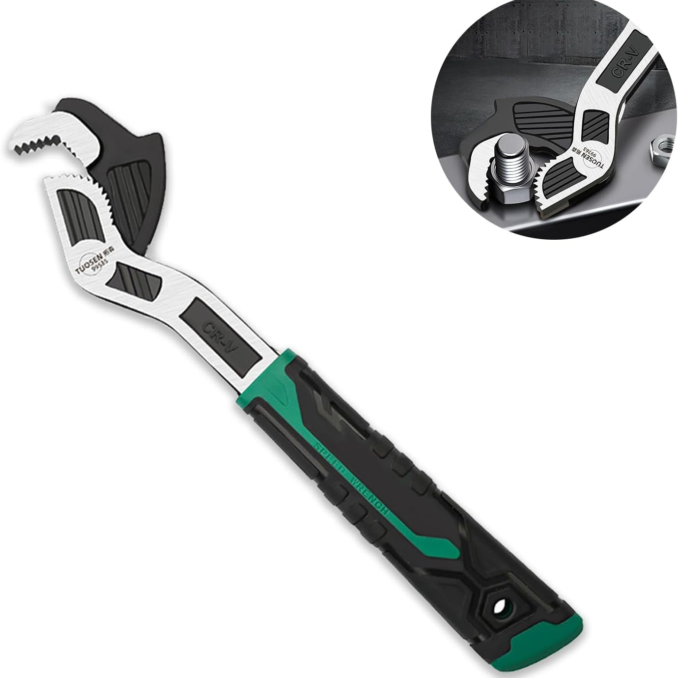 6 Inch Adjustable Wrench,Auto Size Adjusting Wrench,0.28"-0.6" (7-15MM) Self-Adjusting Quick Wrench,Multi-Size Spring Adjustable Wrench,Auto Size Rapid Wrench for Car,Bicycle,Plumbing Repairs