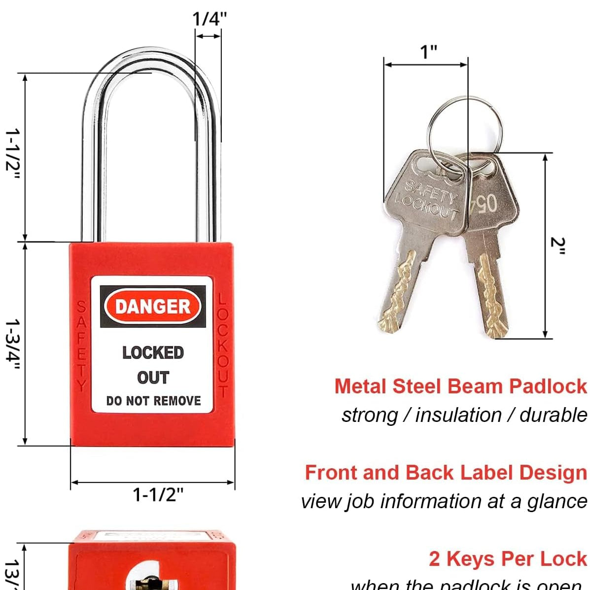 Outdoor Faucet Lock with Safety Padlock - Water Spigot Lock, Hose Bib Lock for 1 to 2-1/2 in Dia Valve Handles, outside Faucet Child Lock, Prevent Water Theft, Unauthorized Water Use