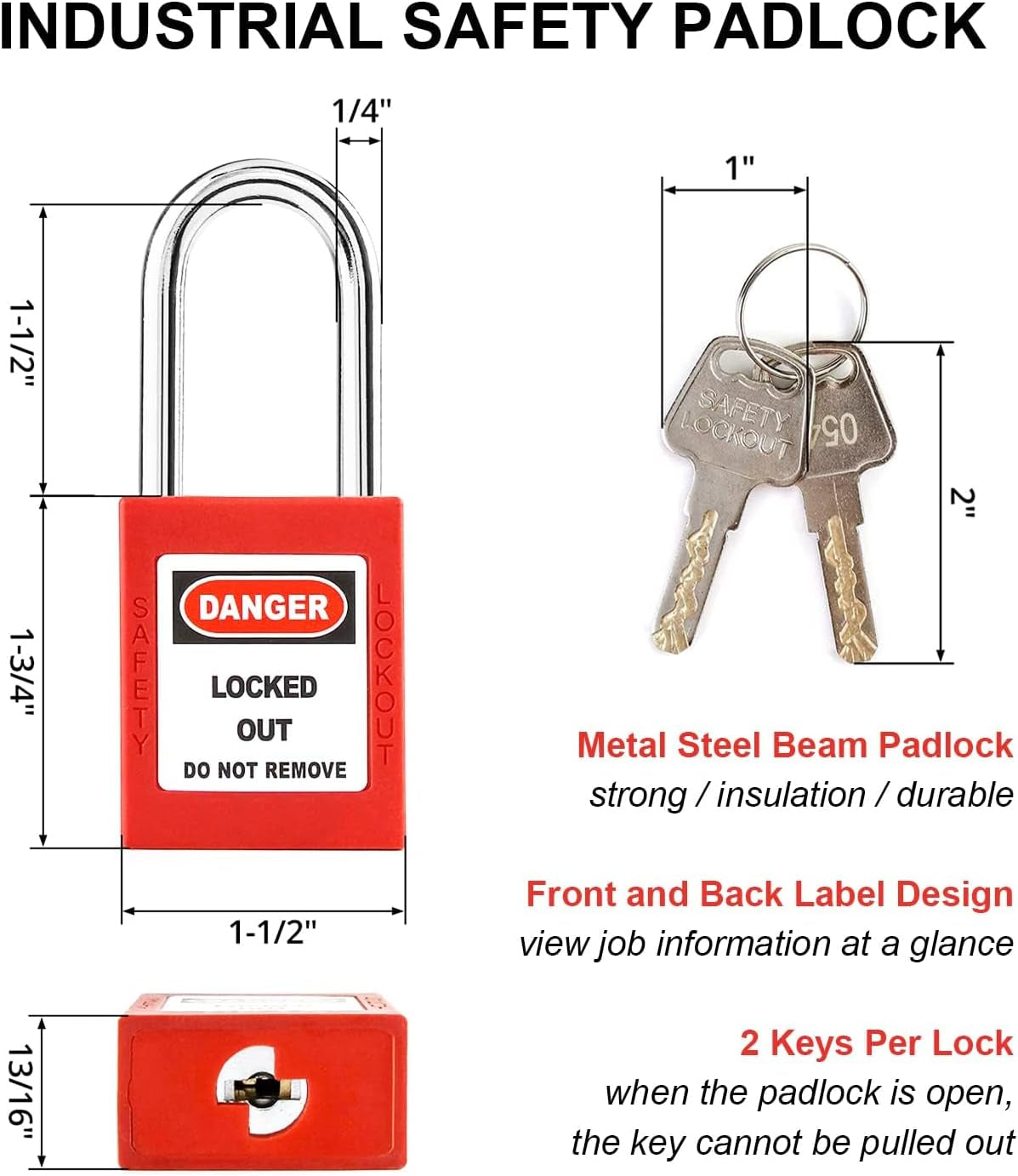 Outdoor Faucet Lock with Safety Padlock - Water Spigot Lock, Hose Bib Lock for 1 to 2-1/2 in Dia Valve Handles, outside Faucet Child Lock, Prevent Water Theft, Unauthorized Water Use